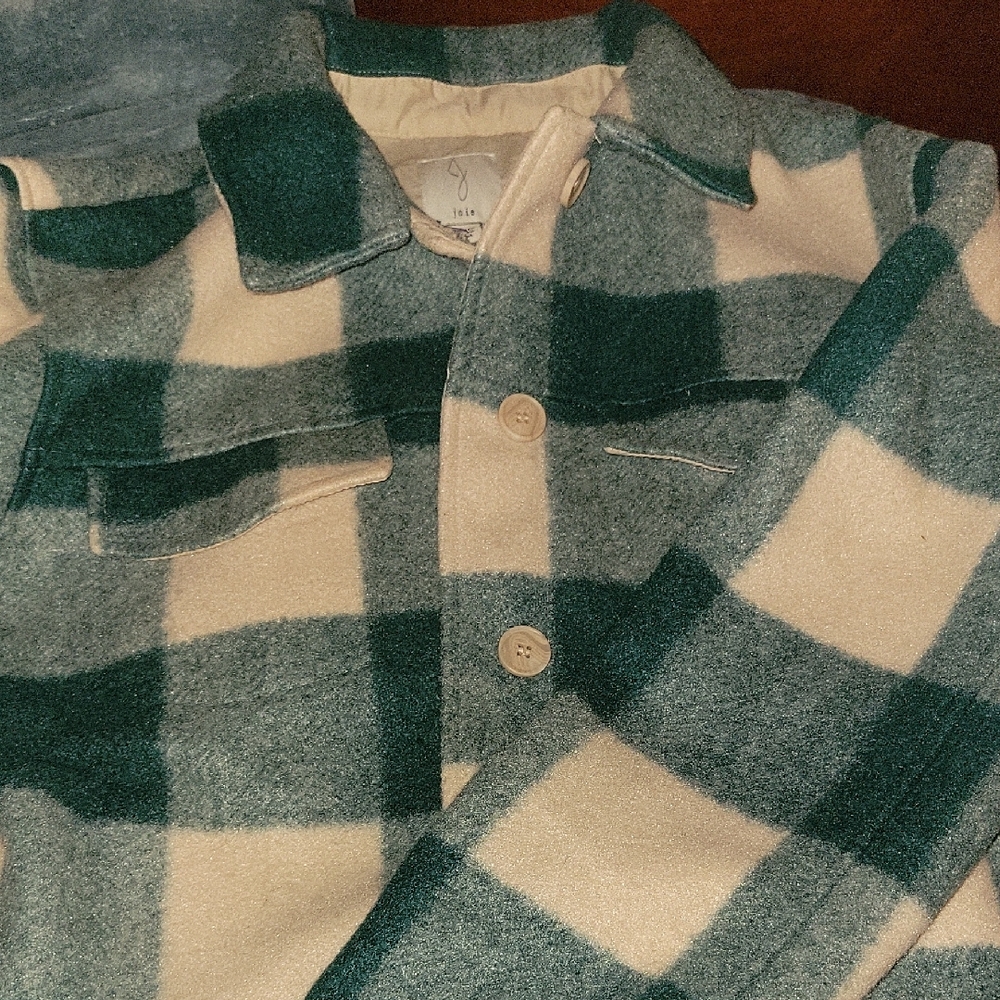 J. Crew Green and Cream Plaid Jacket